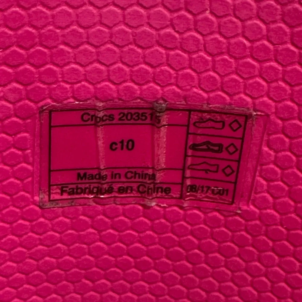 Kids Crocs Rain Boots Pink C10 Rubber Waterproof Pull On